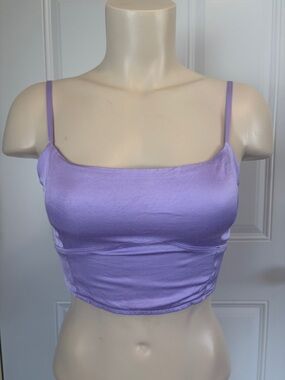 aerie Lilac Spaghetti Strap Crop Top